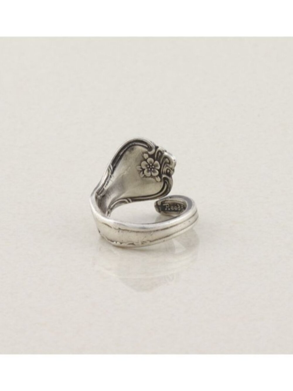 Sterling Silver Reed and Barton Spoon Ring Bypass Ring Size 7 1/2 - Picture 8 of 8